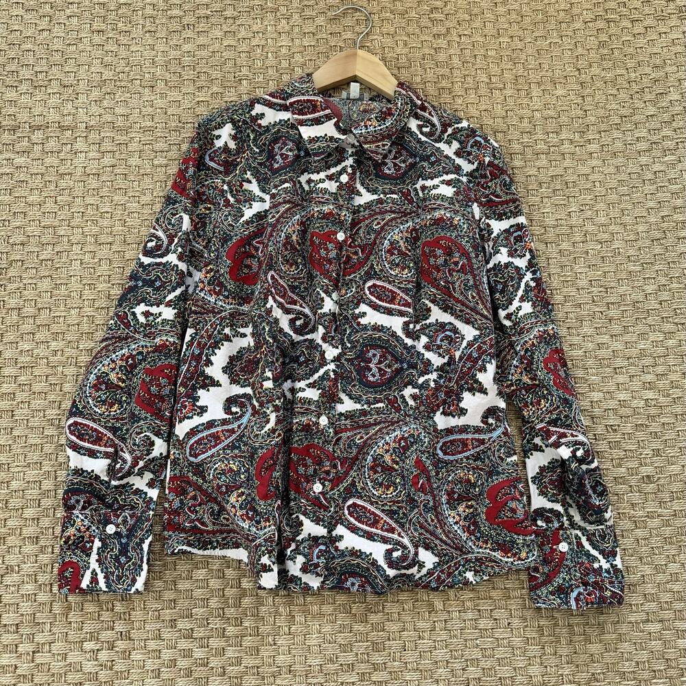 Talbots Paisley Long Sleeve Button Up Woman’s Top Size XL - Picture 8 of 10